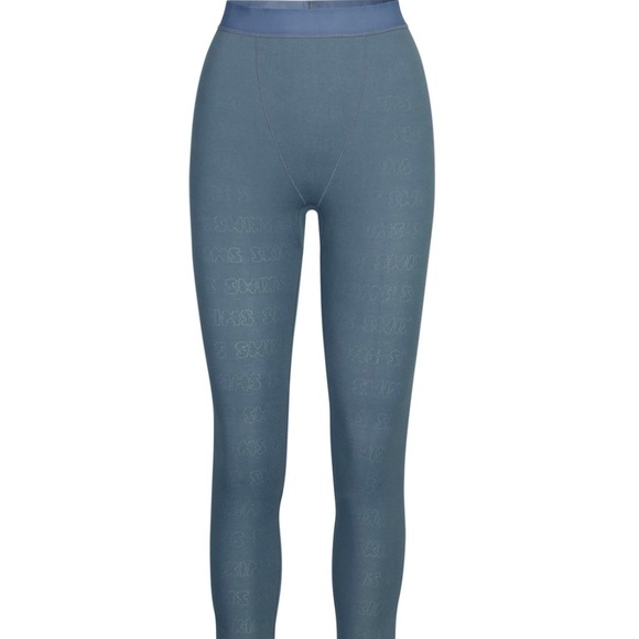SKIMS Pants - NWT SKIMS POINTELLE LOGO LEGGINGS SLATE SIZE S